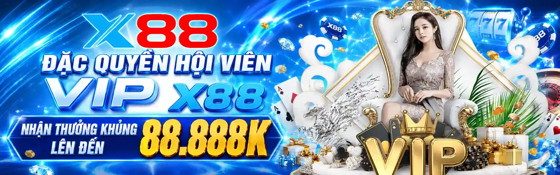 Đặc Quyền Hội Viên VIP X88 Nhận Thưởng Khủng Lên Đến 88.888K